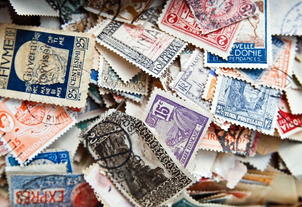 A diverse array of vintage stamps
